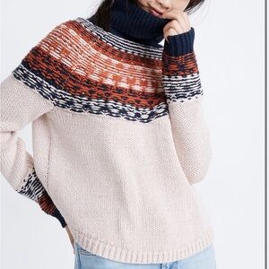Madewell Brookdale Fair Isle Turtleneck Sweater